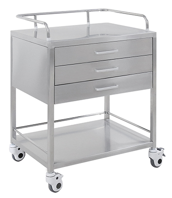 Troli Medis Stainless Steel SM-003 Dengan Tiga Lapisan 2