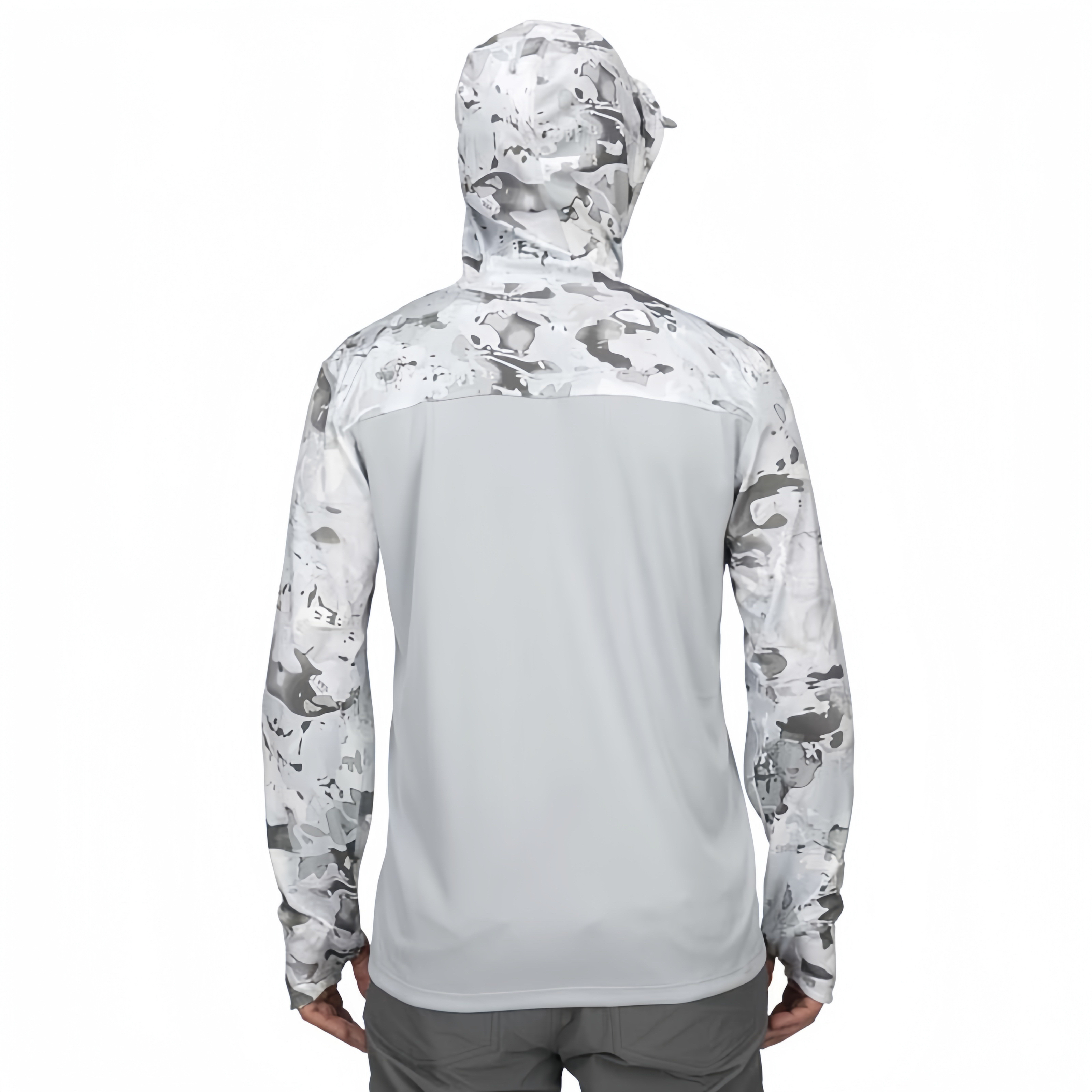 UPF 50+ Thumb Hole Hooded Fishing Shirt with Zipper Pocket 3