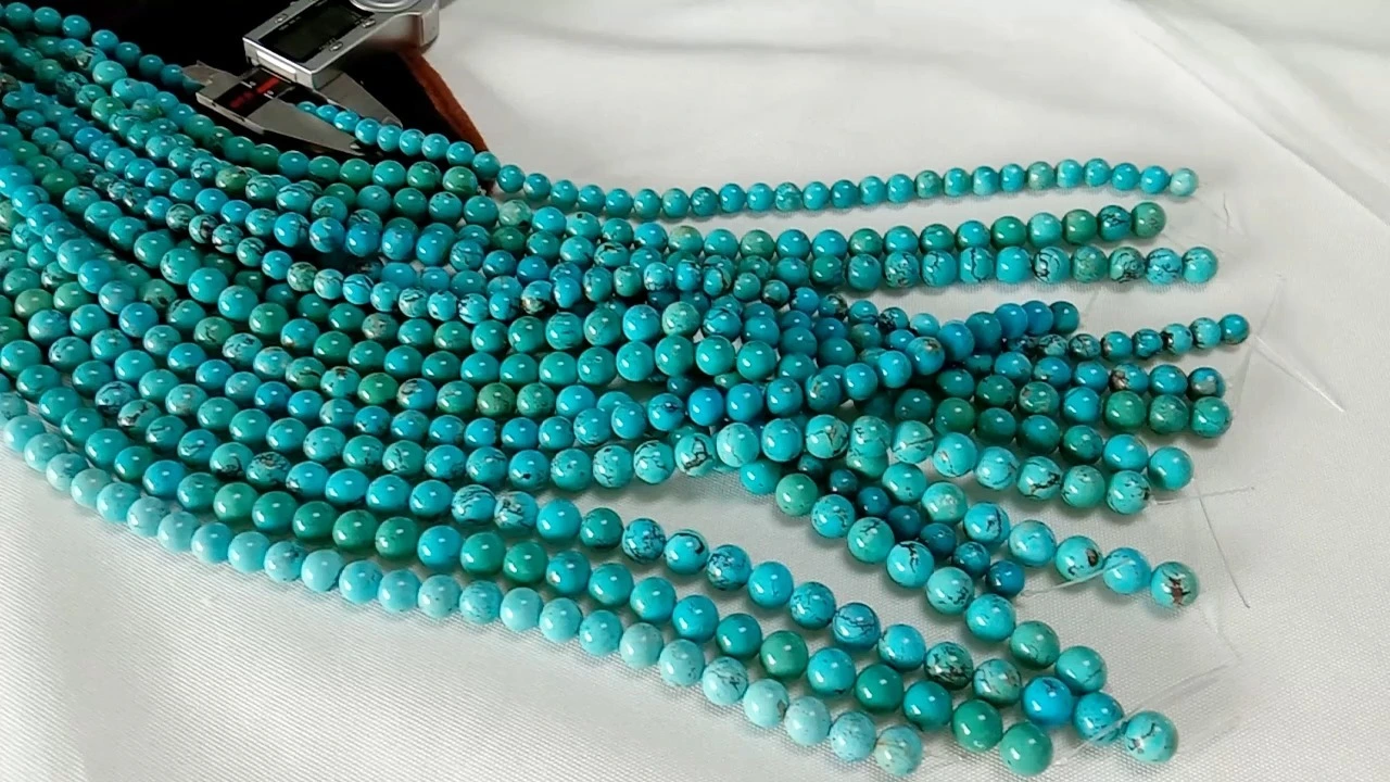 Blue Turquoise Beads Smooth Round Beads 8mm 9mm 10mm 16 Strand 1
