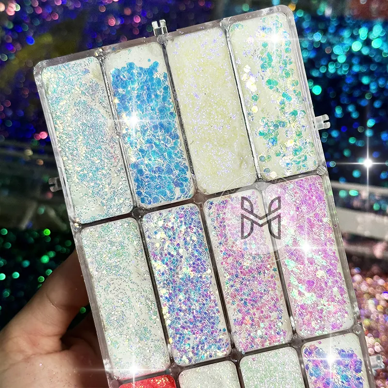 Glitter Palette 192g N.W. 400g G.W 12 Colors Glitter+gel Glitter Palette Manufacture 2