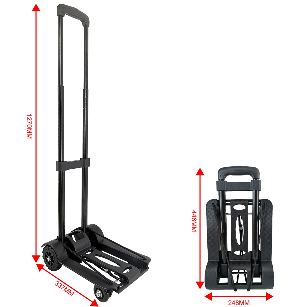 PP-Handwagen, zusammenklappbarer Wagen, 4 Räder, schwenkbar, strapazierfähig, robuste Struktur, Mehrzweckwagen, kompakt und leicht, geeignet für Gepäck/persönlich/Reisen/Auto und Büro, Quelle Fabrik 1