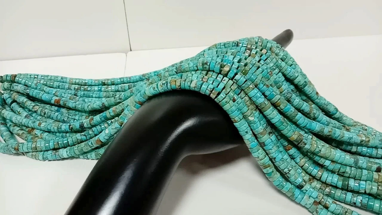 Natural Turquoise Gemstone Blue Heishi Loose Beads 16 inch Full Strand 1
