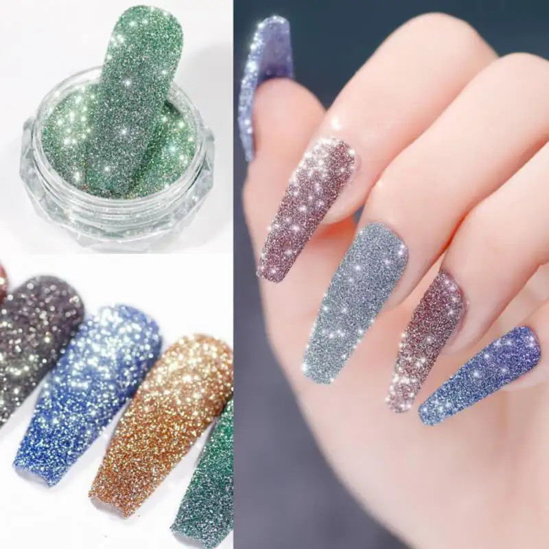 Hot Reflective Glitter Dip Powder Glass 8g Azmee Brand 2