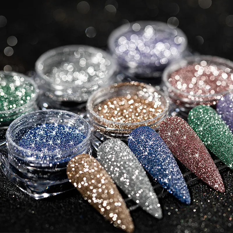 Shimmering Reflections: Discover The Allure Of Reflective Powder Nails 1