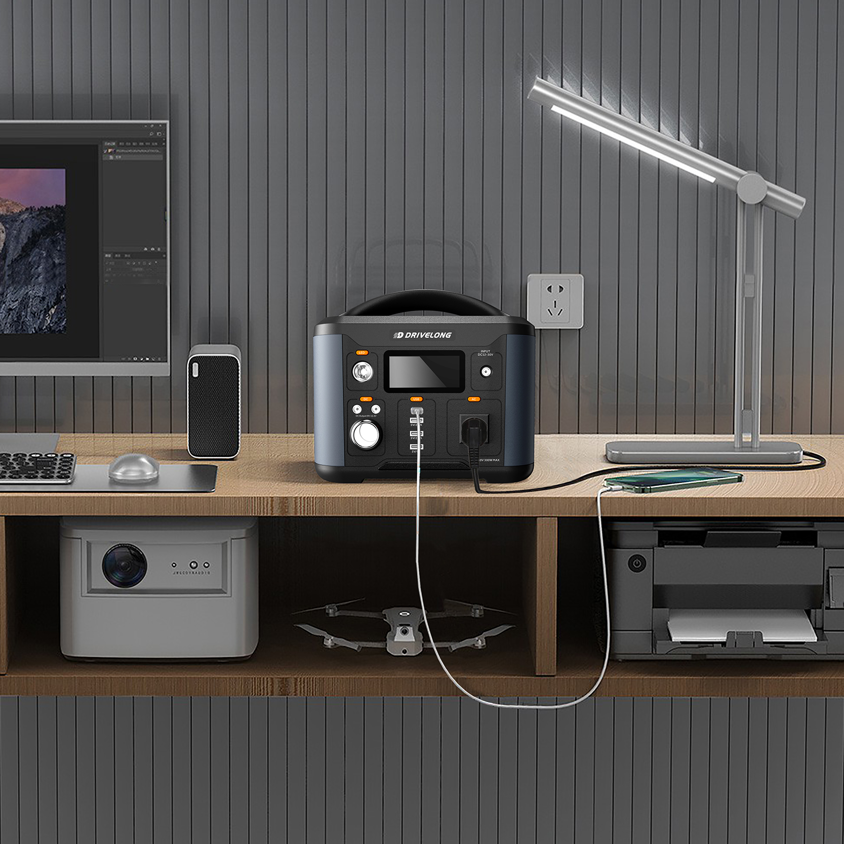 IDigital Display Multifunctional 300W Amandla aphezulu 280Wh Umthamo omkhulu wesikhululo saMandla esiphathekayo 2