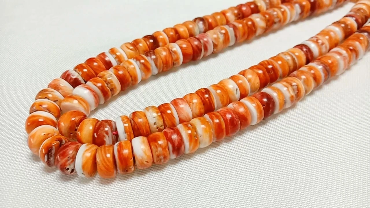 Gigantic Ruby Red Spiny Oyster Shanga za Shell 12mm shanga za Rondelle za Bahari ya Karibiani 1