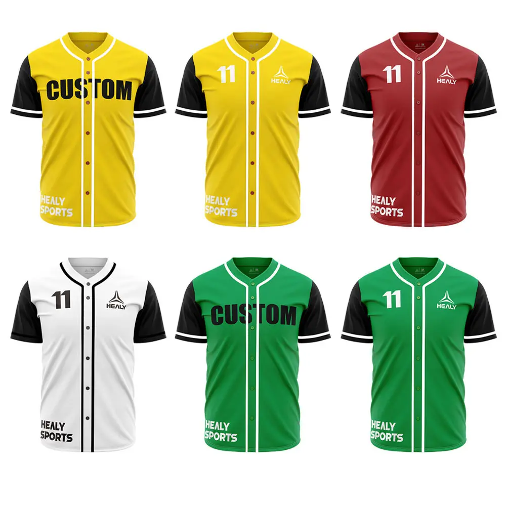 Custom Baseball Shirts for Men Healy Sportswear,Accept Customized Labels 5