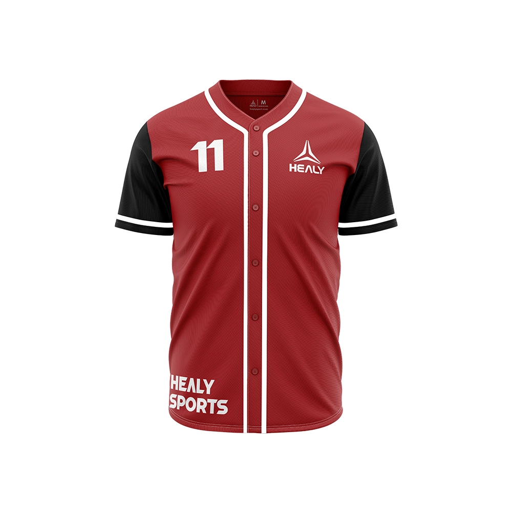 Aṣọ T-shirt Baseball Aṣa fun Awọn ọkunrin Sublimation OEM ti o kun fun awọn aṣọ 1
