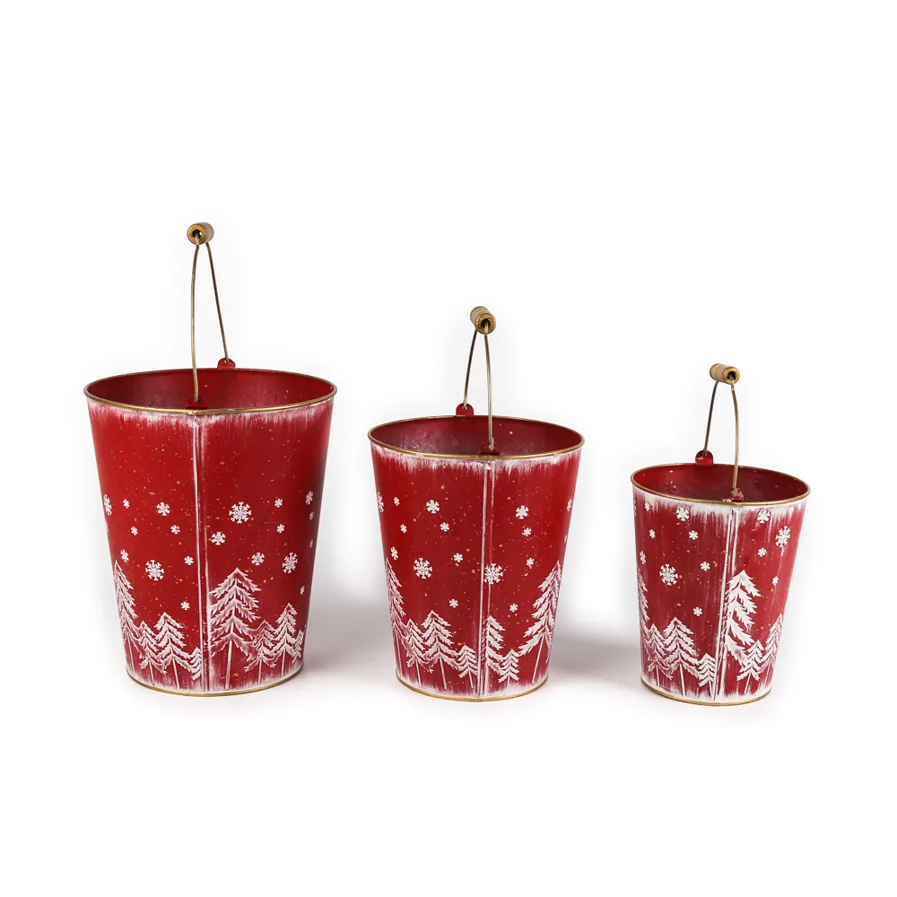 Cubo galvanizado navideño 丨longrichbar 4