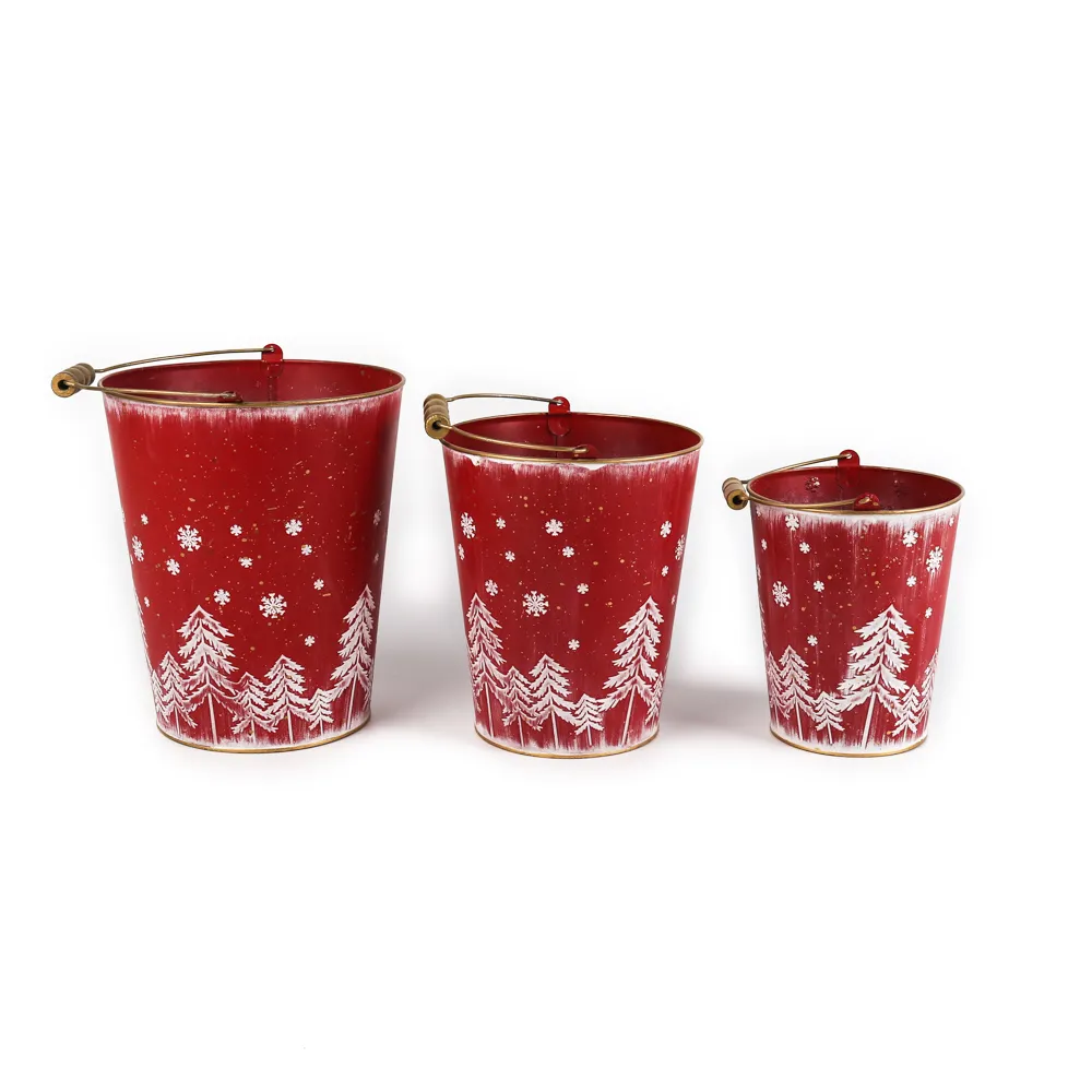 Cubo galvanizado navideño 丨longrichbar 5