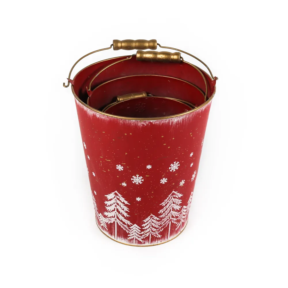 Cubo galvanizado navideño 丨longrichbar 7