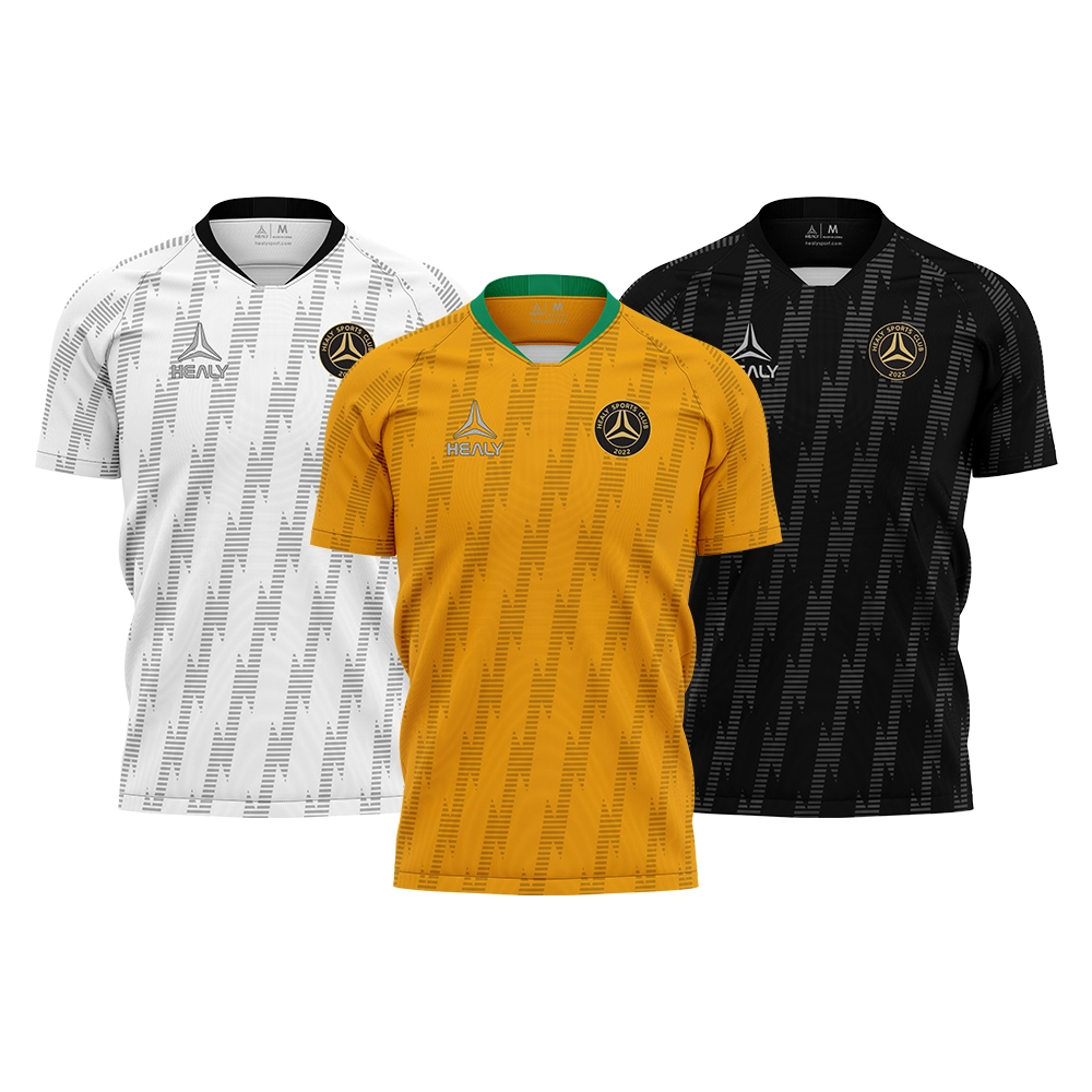 Seragam Cetak Sublimasi Kustom Kedatangan Baru Set Pakaian Olahraga Jersey Sepak Bola Latihan Tim 1