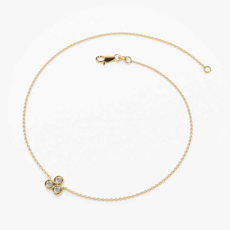 Provence Jewelry Women Lab Diamond Simple Design 18k Yellow Gold Bracelet 1