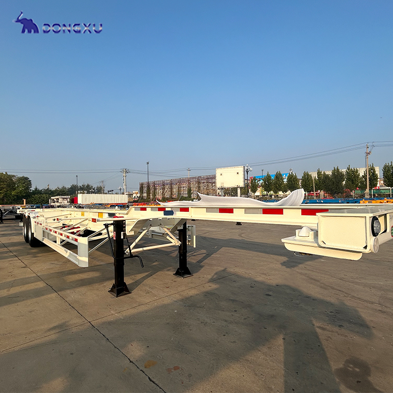 China Factory 3 Axles 20ft Skeleton Trailer 40ft Container Skeleton Semi Trailer Container Chassis For Sale 3