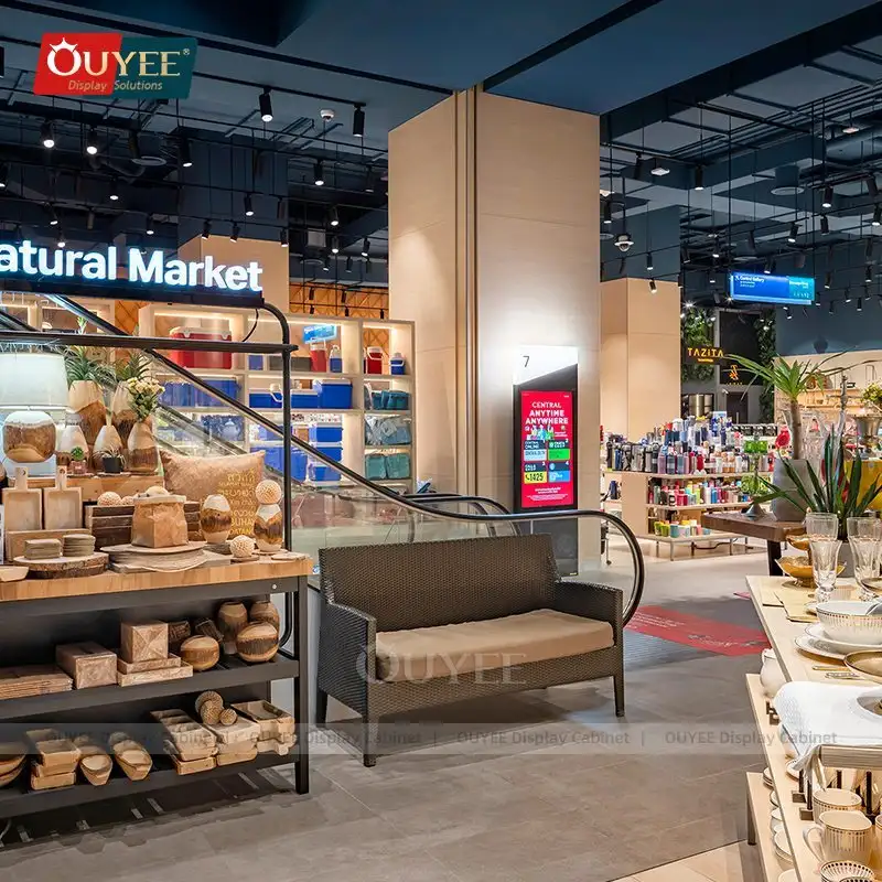 Store Display Shelf - Wooden Kitchenware Island & Retail Fixtures 1