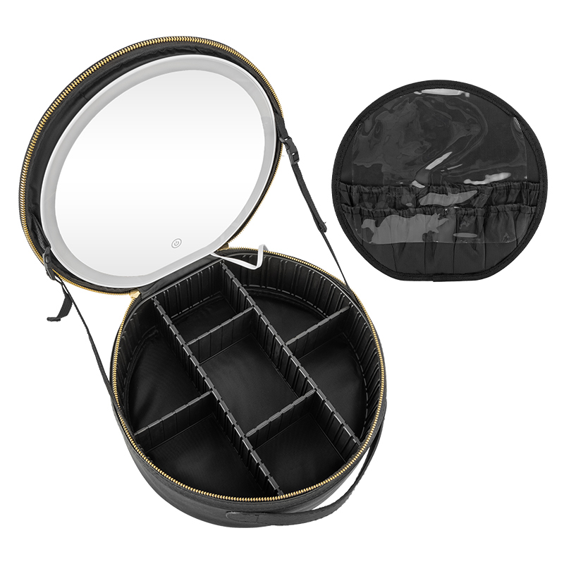 Sac cosmétique rond étanche avec miroir LED Factory | SKW-J064 3