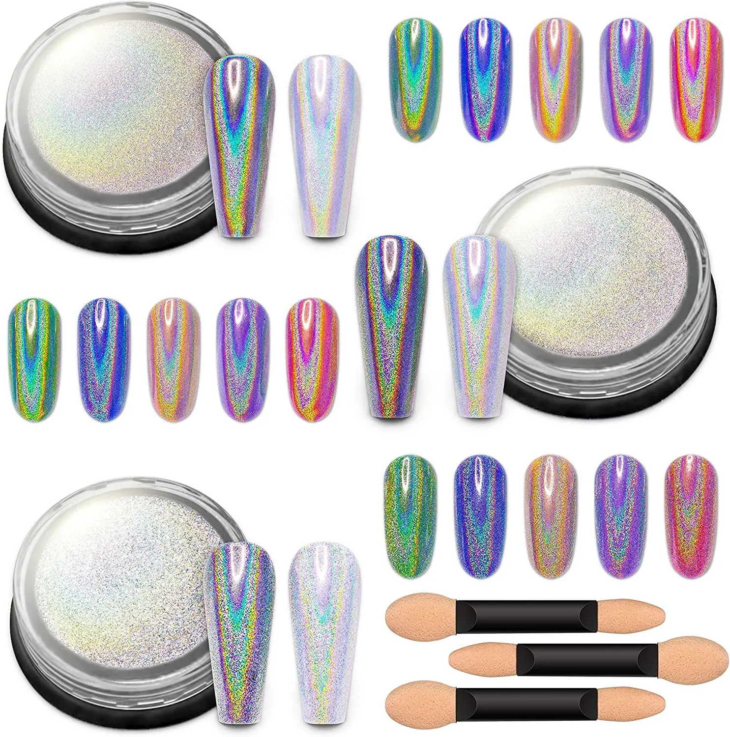 Mirror Chrome Powder Holographic Bulk Buy Holographic Chrome Azmee 5