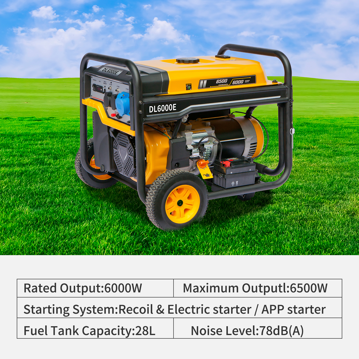 Ukusetyenziswa kweKhaya Ubungakanani obuNcinci obuPhantsi ingxolo yeDigital inverter yeKhaya Sebenzisa ubungakanani obuncinci obuVulekileyo Uhlobo lwe-6kVA Inverter yeGasoline Generator 5