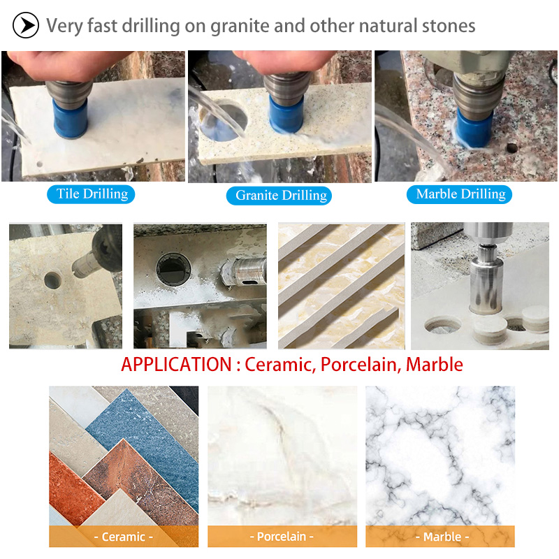 Alat Johnson OD6-100mm Mata Gerudi Berlian Terbaik Untuk Menggerudi Melalui Seramik, Jubin, Porselin 8