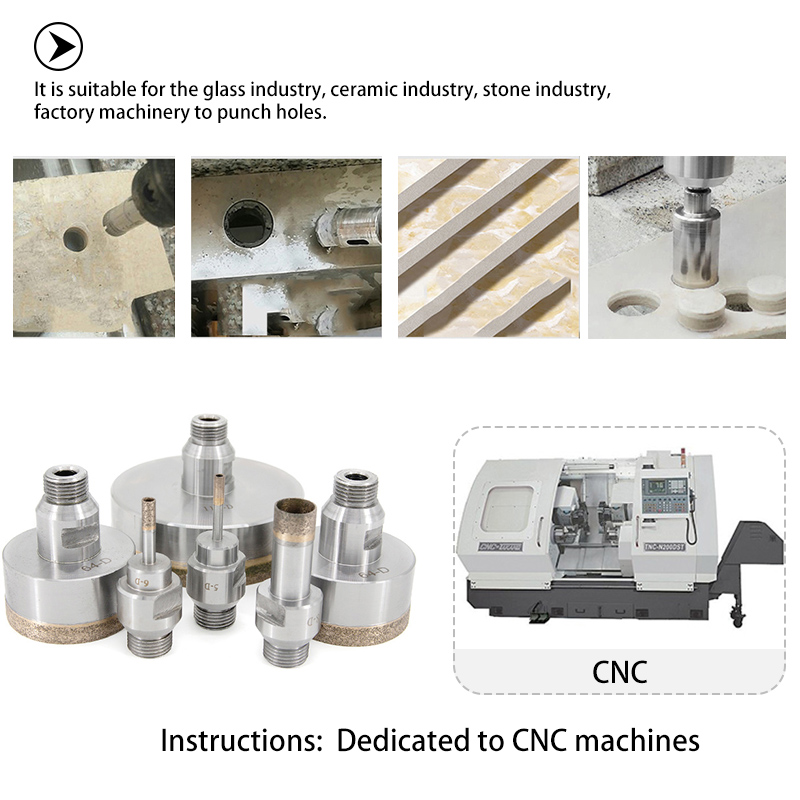 Johnson Tools High Quality Diamond Core Drill Bit  For Glass Porcelain Ceramic Tile Dedicated To CNC Machines 3