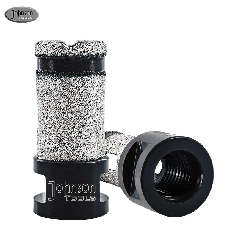 Broca de fresagem de diamante Premium Johnson Tools - Ideal para porcelana, cerâmica, mármore, granito, quartzo - 20-75mm - 5/8''-11 Rosca 1