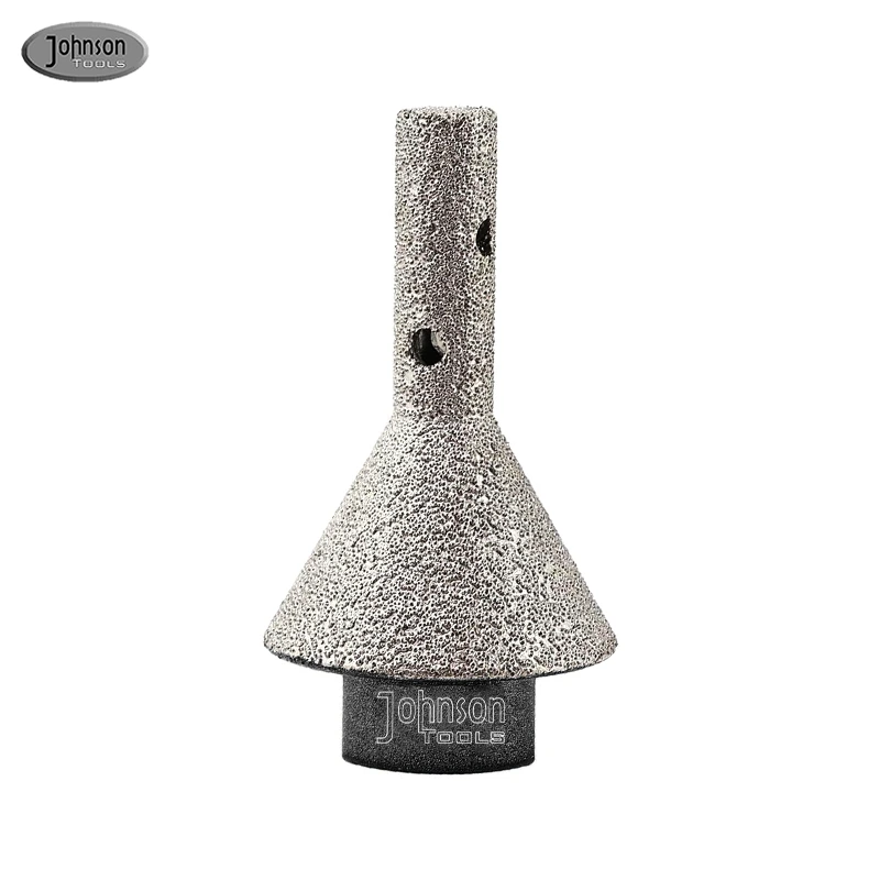 Johnson Tools Diamond Chamfer Milling Finger Bit - Perfect for Grinding Marble and Porcelain Tiles - Shaping Tool for Angle Grinder - M14 or 5/8-11 1