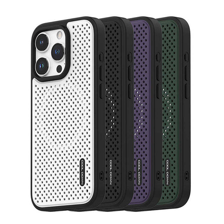 Heat Dissipation Slim Graphene Mesh Phone Case Wireless Charging Magsafe Phone Cover Protective for iPhone 14 15 pro max 2