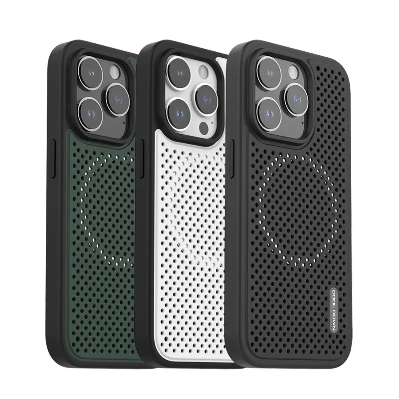 Heat Dissipation Slim Graphene Mesh Phone Case Wireless Charging Magsafe Phone Cover Protective for iPhone 14 15 pro max 3