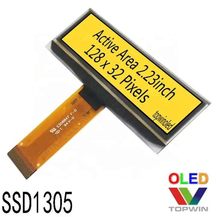 2.23 inch 128x32 resolution 24 pin with I2C SPI parallel Interface oled screen ssd1305 oled display 1