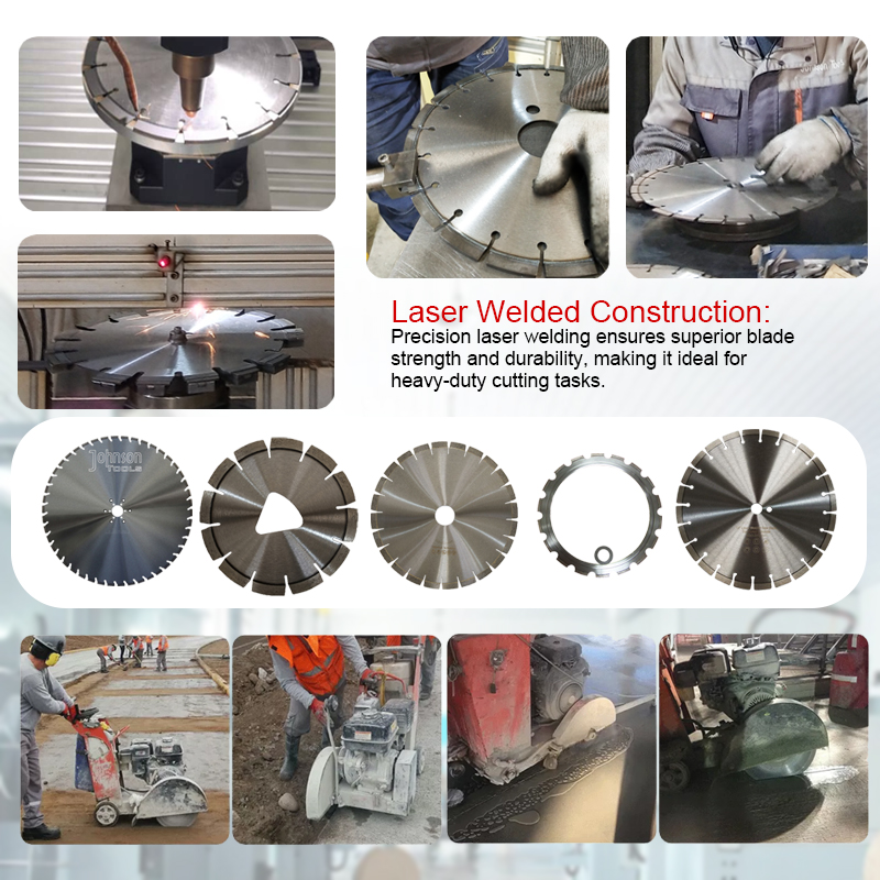 Lama per sega diamantata per saldatura laser Johnson Tools con dischi da taglio con diametro del segmento turbo 105-230 mm per usi generali 7