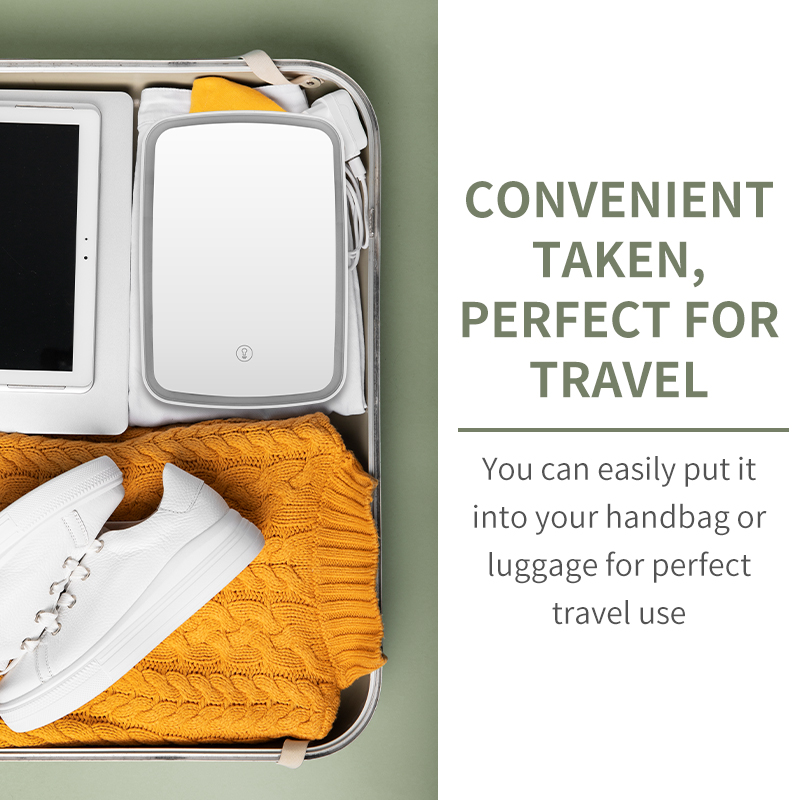 Miroir de maquillage portable pliable de voyage avec lumière LED | sk52 4