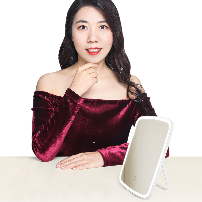 Miroir de maquillage portable pliable de voyage avec lumière LED | sk52 5