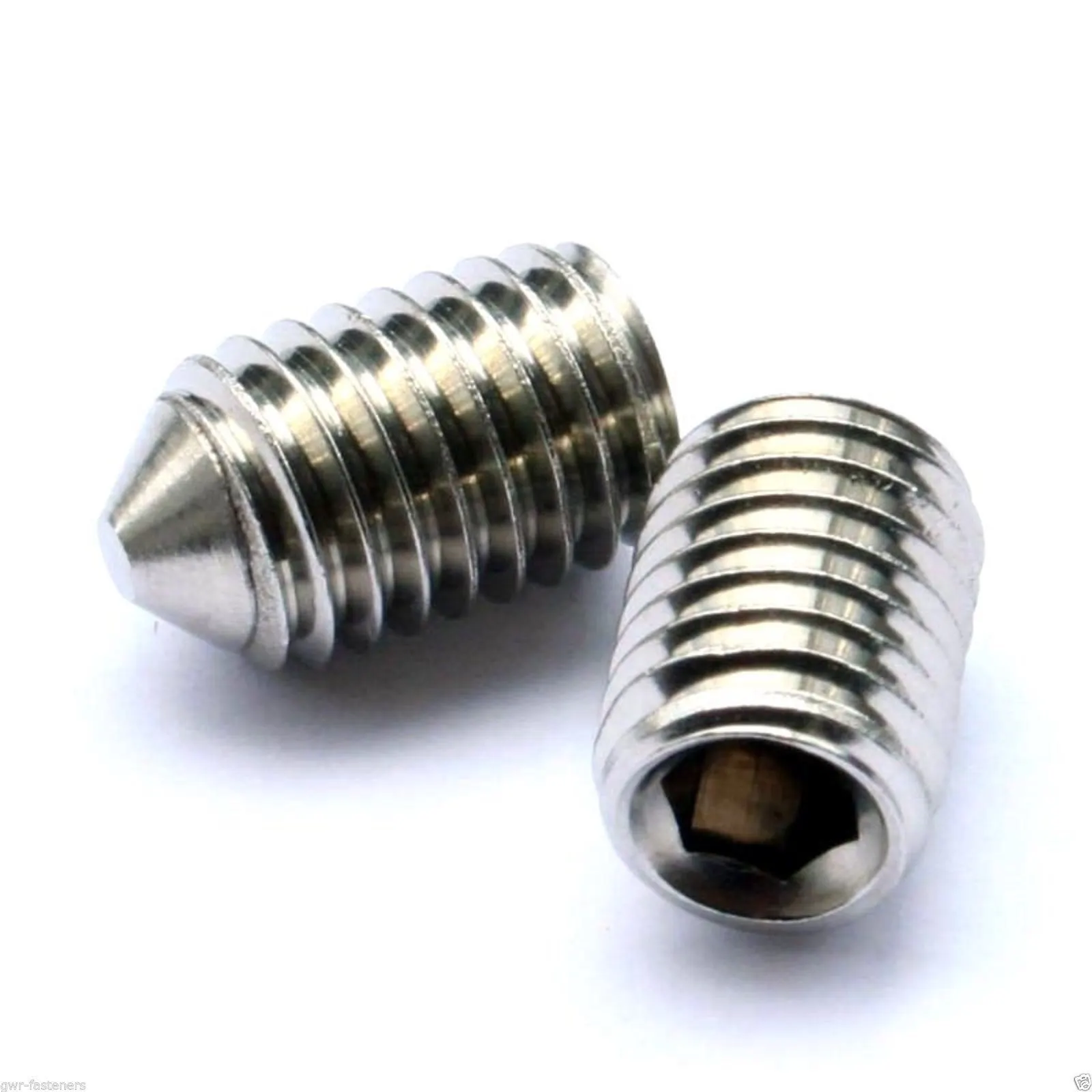Machined Stainless Steel Hex Socket Insert Cone Point Grub Screw 1