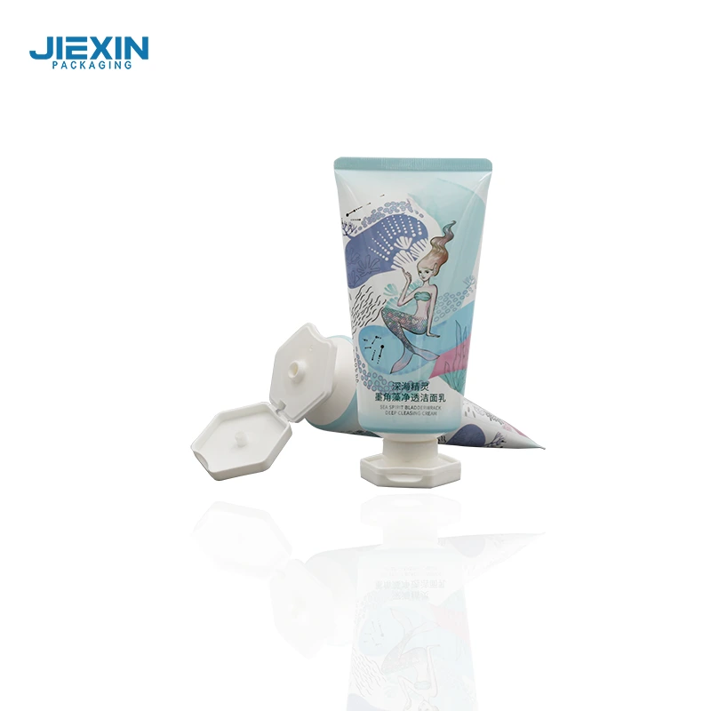 Tubo de limpiador facial de 100 ml con tapa abatible hexagonal 1