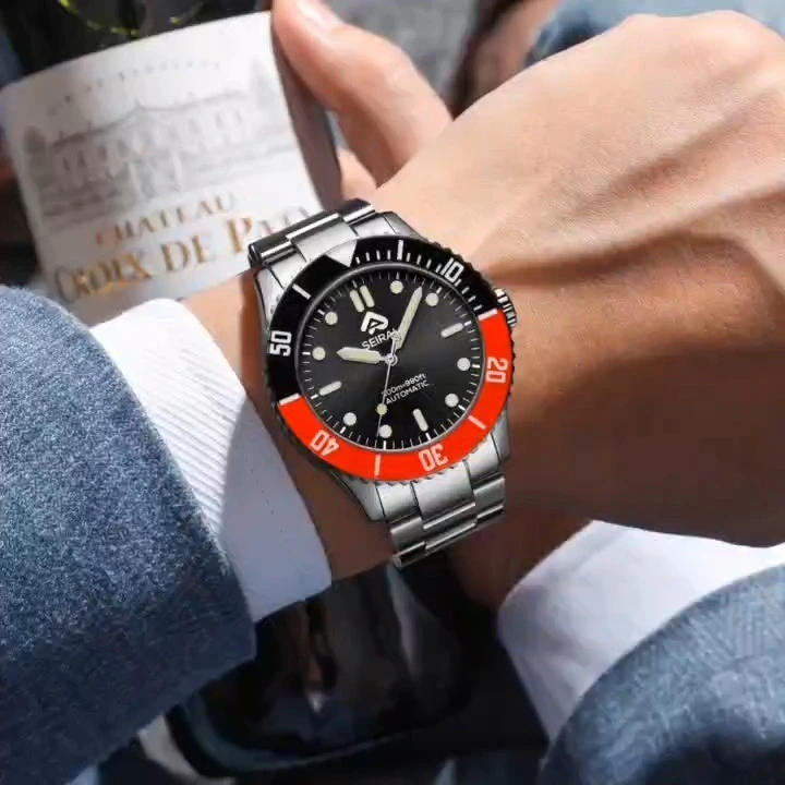 Swiss automaic mechanical 2824 gold movement men watch sapphire bezel can screen platting anycolor 316L stainless steel men diving 30atm watch shenzhen high quality awimming watch company 1
