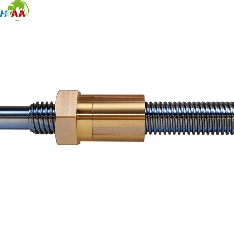 CNC Precision Machining Brass/Stainless Steel Trapezoidal Lead Screw and Nut 1