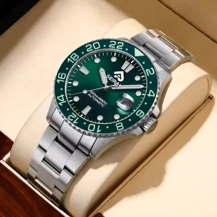 High quality green drowner watch green super luminous magifying sapphire glass lowest moq 50pcs model shenzhen watch supplire from China b2b Shenzhen watch  Watch Manufacturers 1
