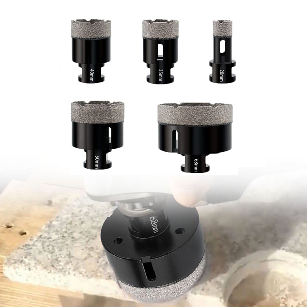 Johnson Tools 20mm, 35mm, 40mm,45mm, 50mm, 68mm M14 forets à noyau de diamant sec brasé sous vide pour carrelage 7