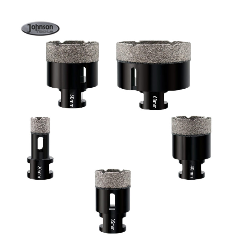 Johnson Tools 20mm, 35mm, 40mm,45mm, 50mm, 68mm M14 forets à noyau de diamant sec brasé sous vide pour carrelage 3