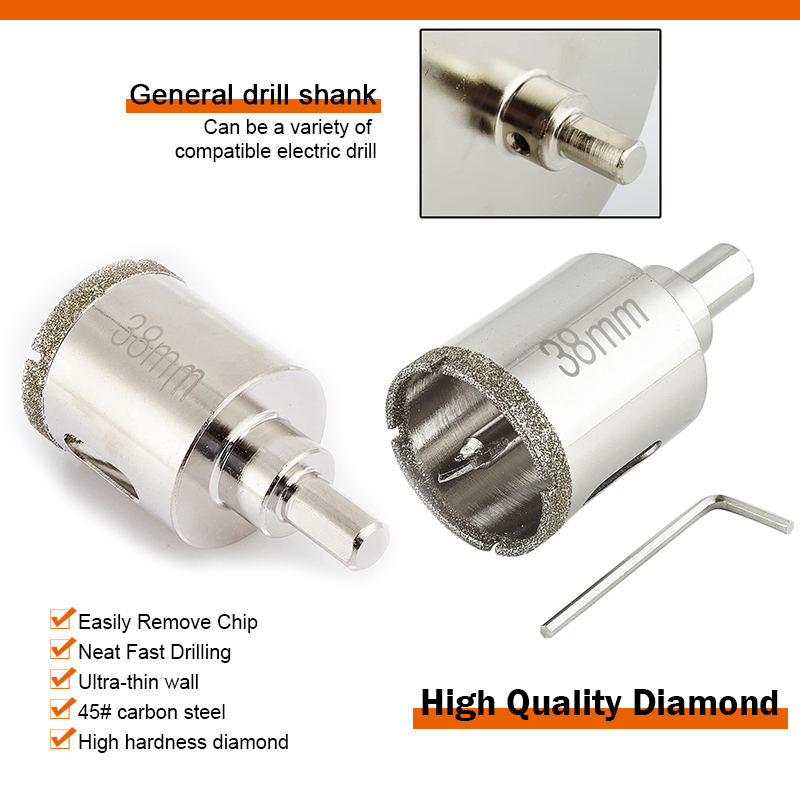 Johnson Tools OD6-50mm Ultimate Glass & Tile Drill Bit Set: Fast & Effortless Hollow Core Drilling for Glass, Ceramics, Porcelain 5
