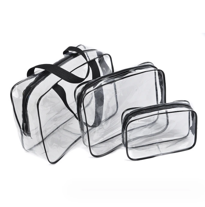 Bolsa de maquiagem transparente à prova d'água Bolsa de higiene pessoal em PVC 1
