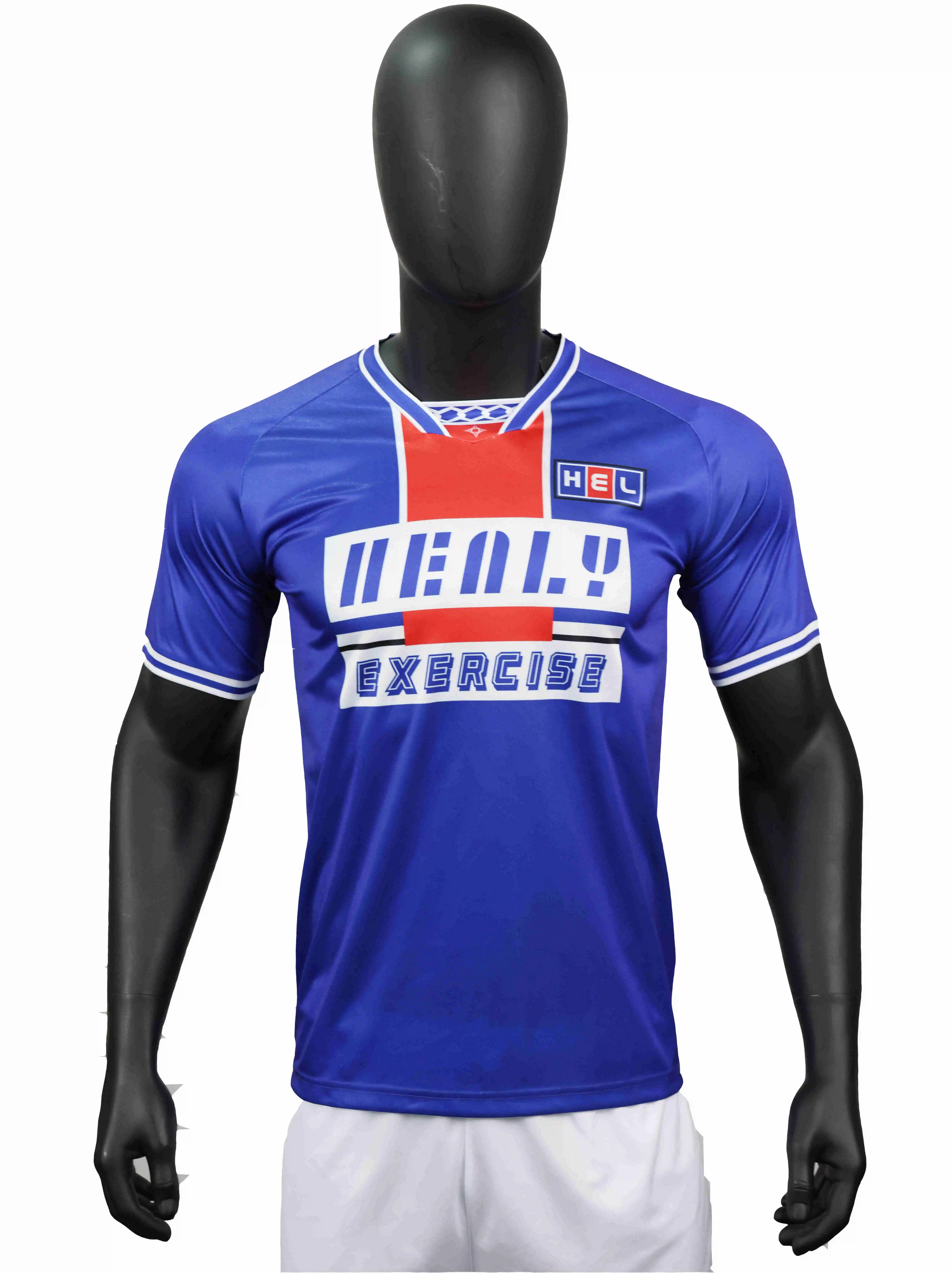 Pasgemaakte klubsokkertrui vir mans oefendrag sokkertruie vinnig droog 1