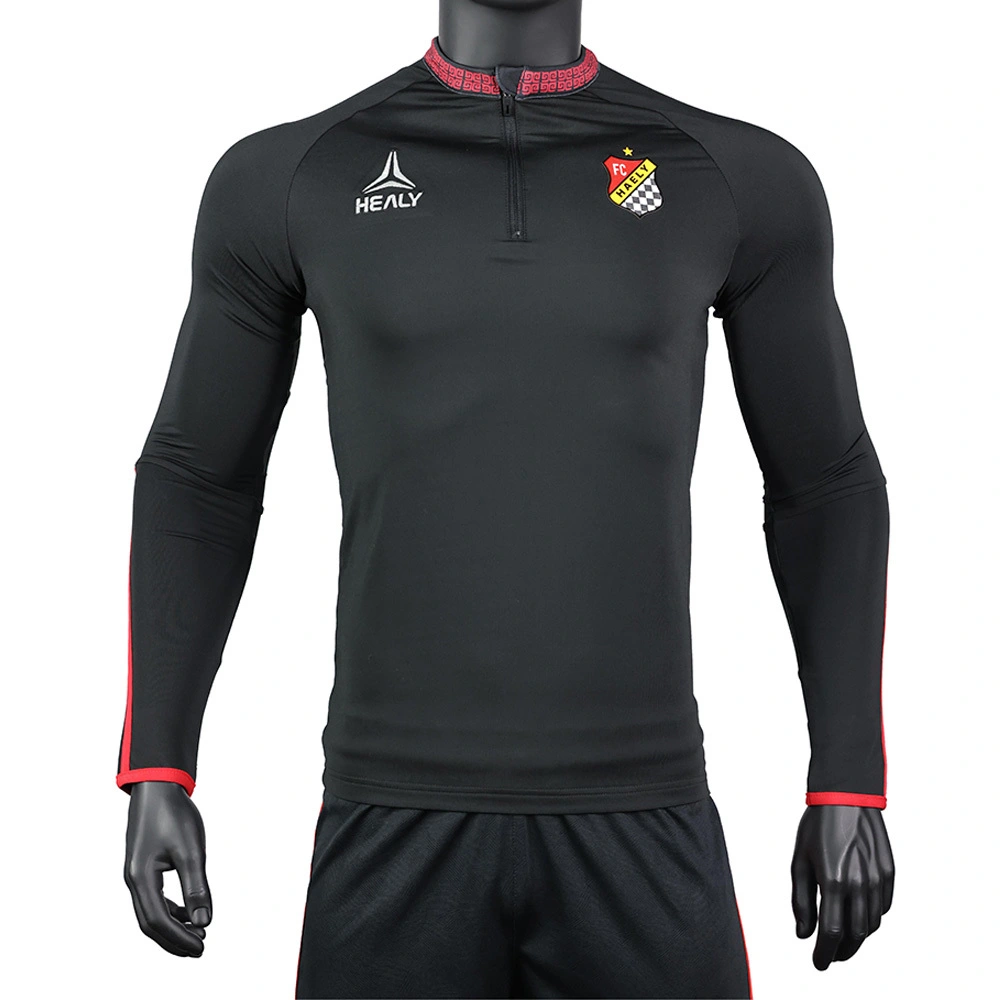 Jakèt Nwa Logo Personnalisé Foutbòl Espò Jakèt Inifòm Klib Antrènman 1