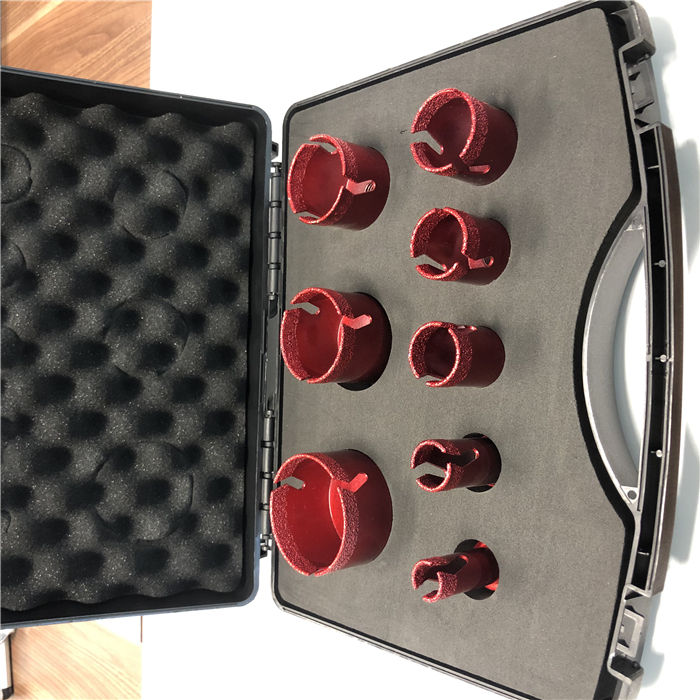 Johnson Tools 20/25/27/35/40/50/55/68mm Set Mata Gerudi Teras Jubin Berlian Set Batu Gergaji Lubang Pateri Vakum untuk Porselin 9