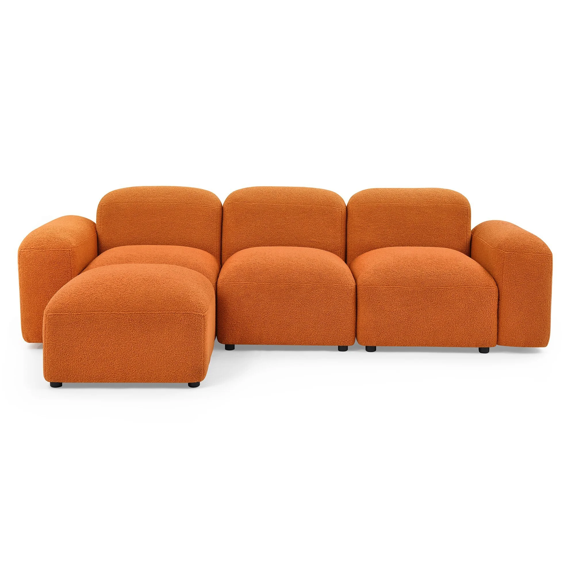 L-Shape Modular Sectional Sofa,DIY Combination,Teddy Fabric 1