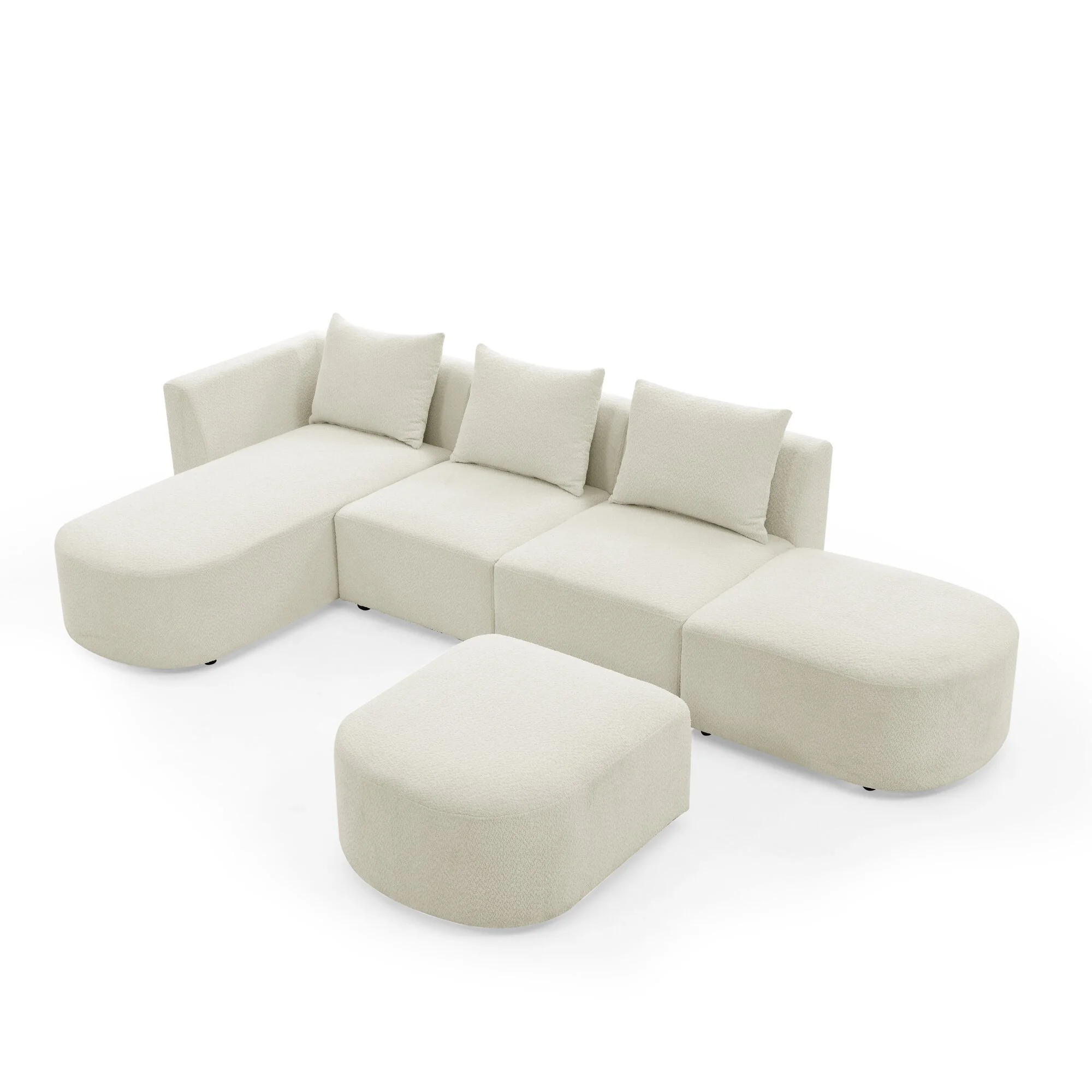 L-shaped sectional sofa with recliner on the left and Osman, modular sofa 1