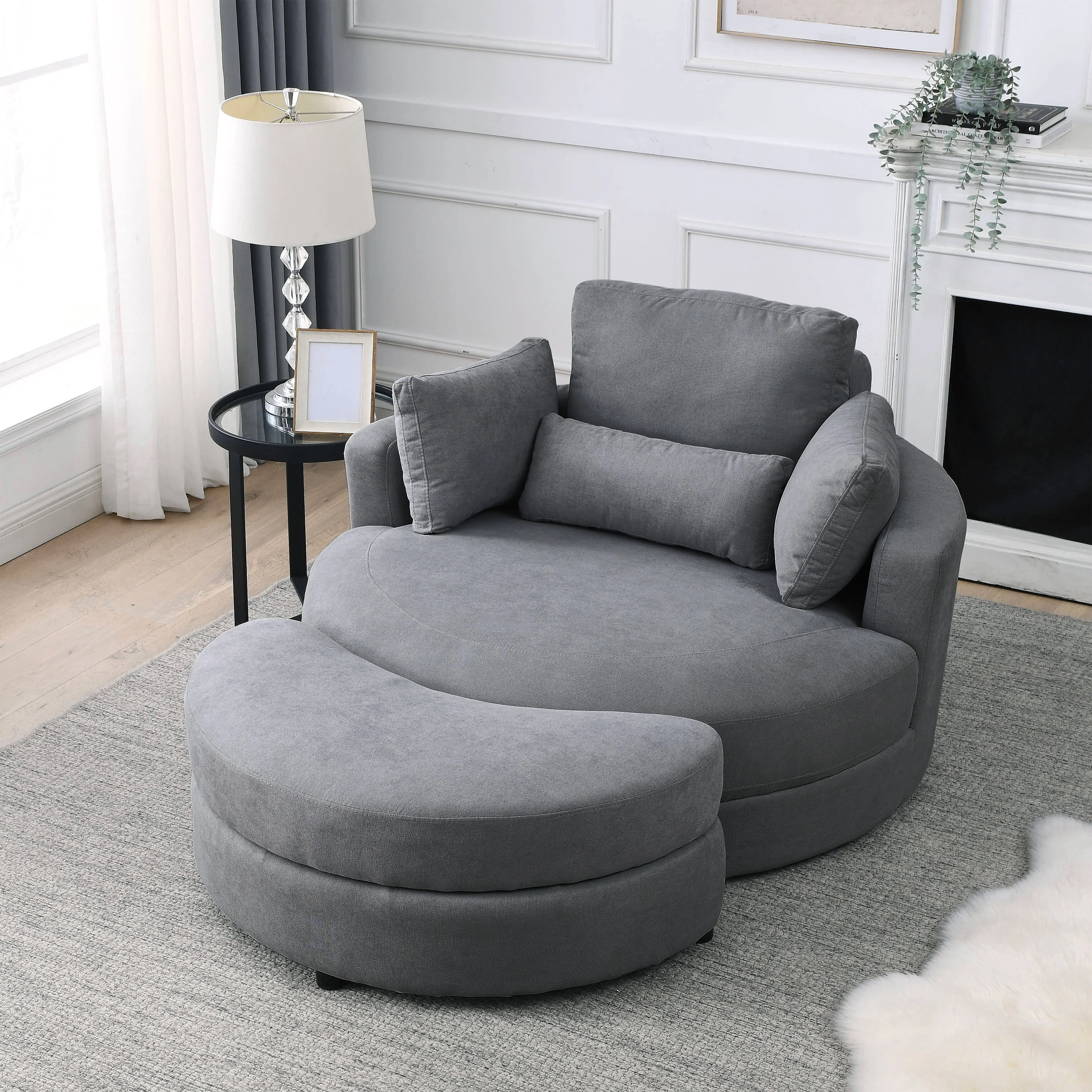 Swivel accent bucket modern sofa lounge club big round chair 1