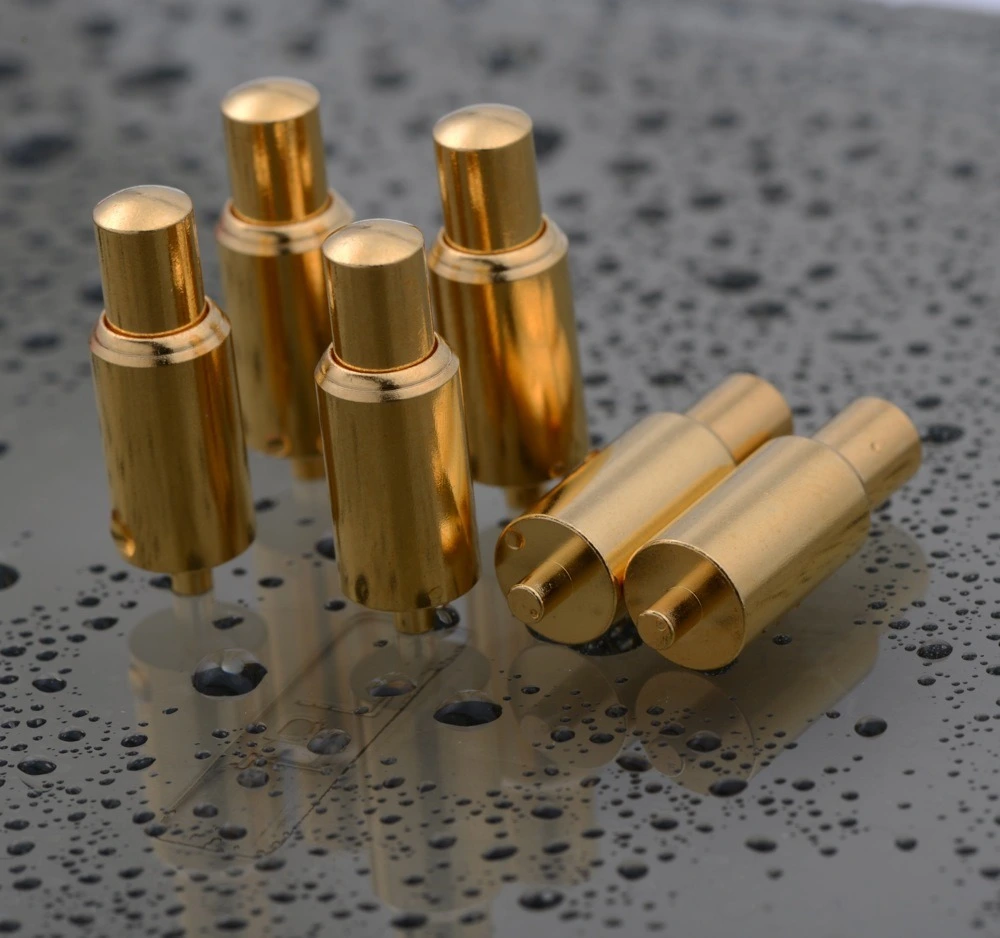 Spring Loaded Brass Contact Pins Brass Flat Head Spring Pogo Pins 1
