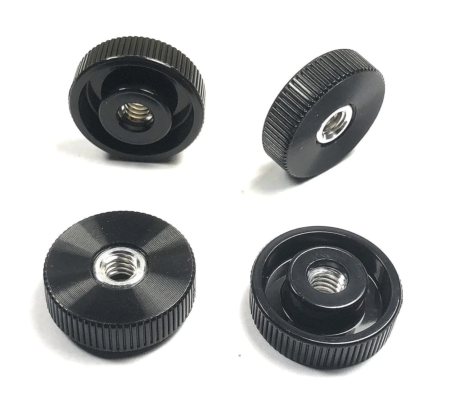 Nonstandard Black Aluminum Anodized Straight Knurled Nut Thumb Screw Knobs 1