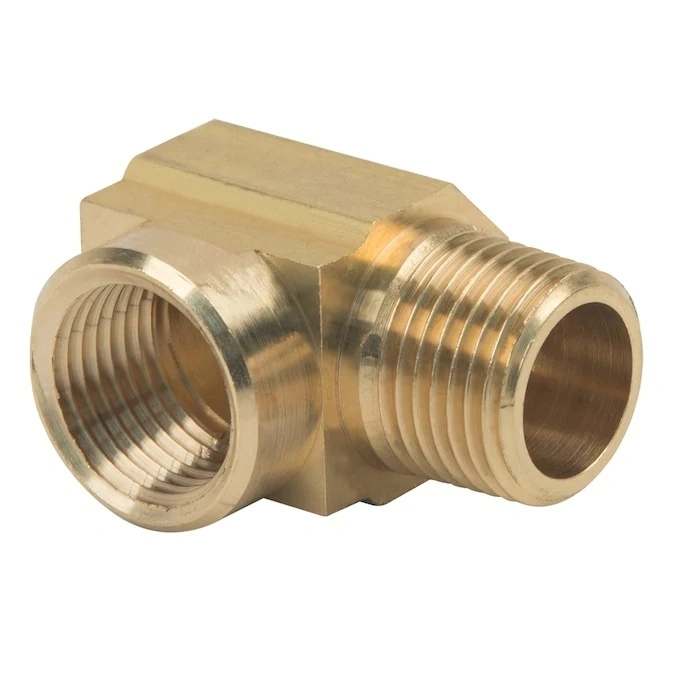High Precision CNC Machining Brass Threaded Straight Hydraulic Elbow Pipe Fitting 1